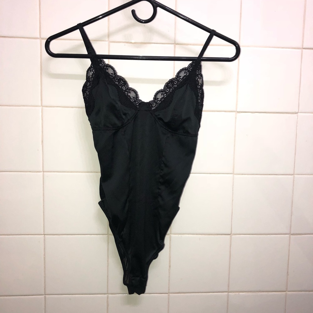 Black lace body suit